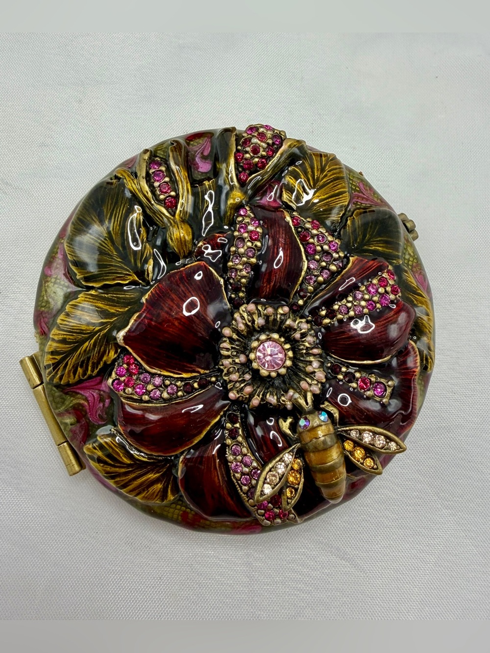 Jay Strongwater Floral Compact Mirror